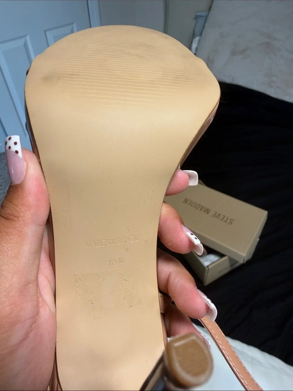 Steve Madden Tan Knotted Strap Stiletto Sandals